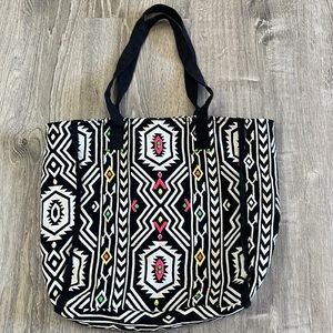 Forever 21 Canvas Boho Tribal Embellished Tote Bag
